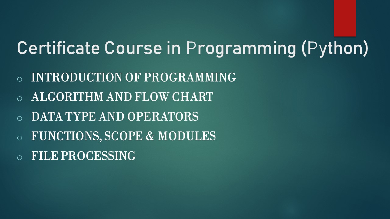 Certificate Course in Programming (Python)