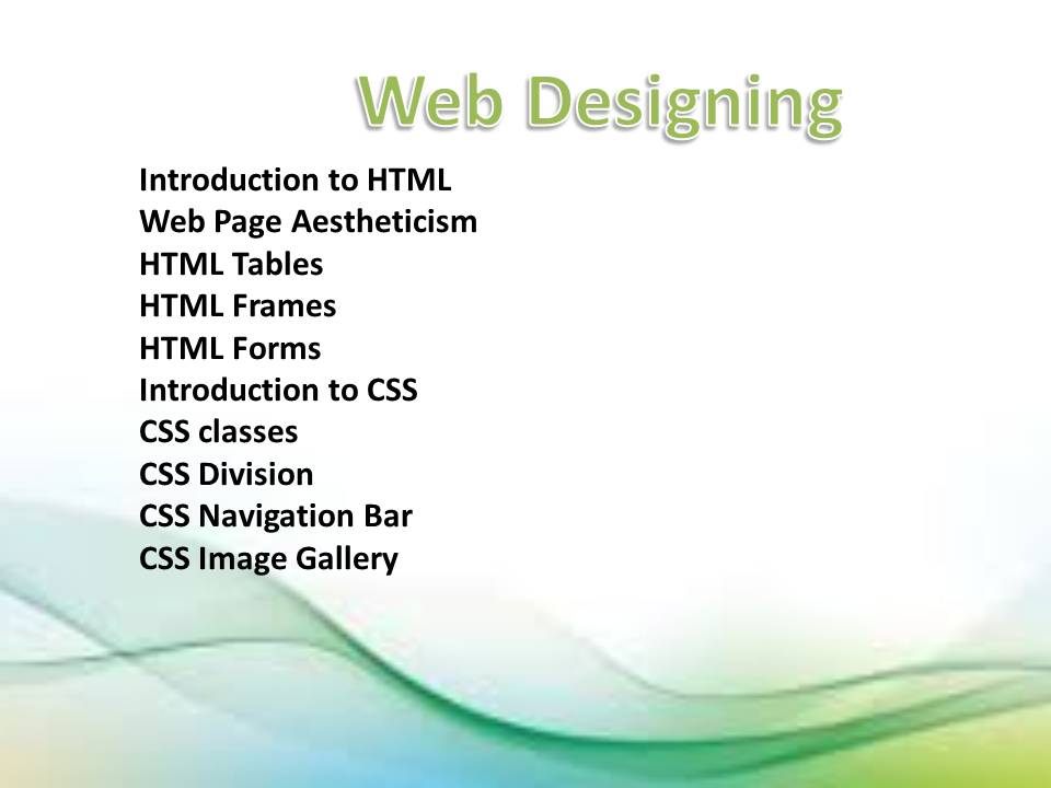 Certificate Course in Web Designing